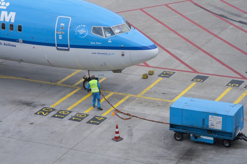 KLM vliegtuig op Schiphol