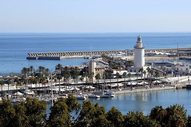 Vuurtoren, zee, zonvakantie, Malaga