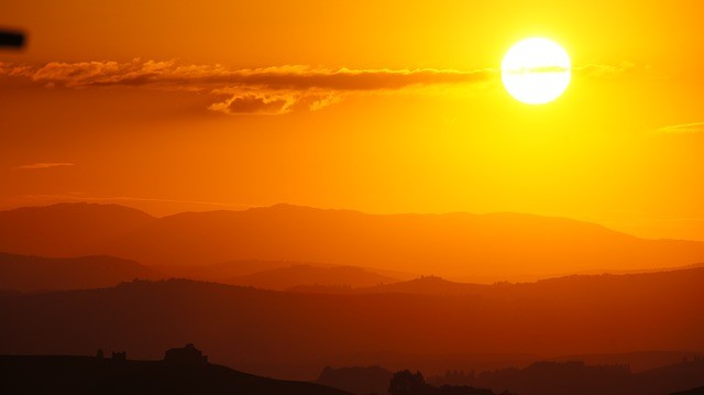 Zonsondergang in Italië