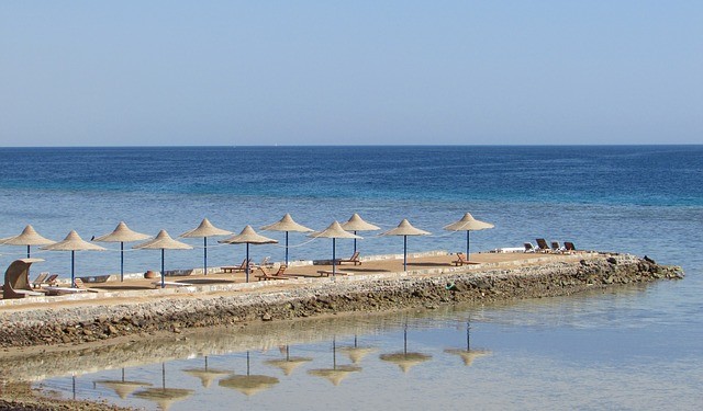 Strand, kust, vakantie Egypte
