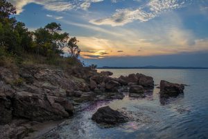 Bourgas Bulgarije zonsondergang zee