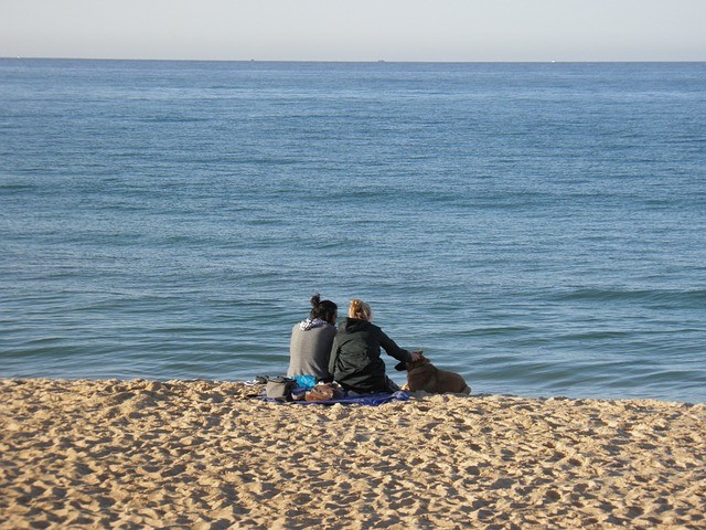 Faro Portugal strand mensen