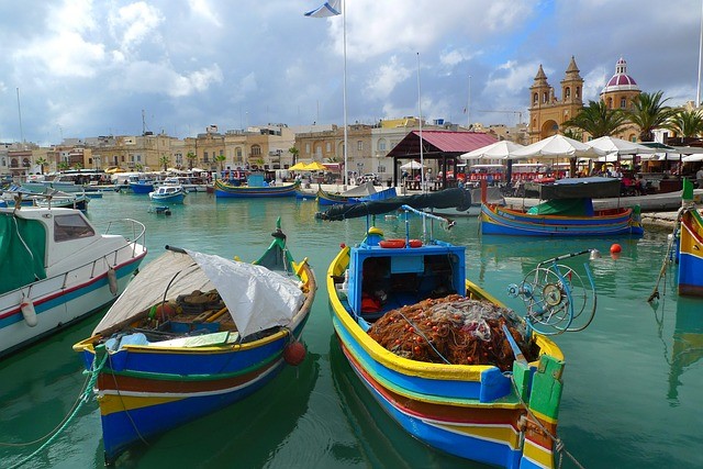 Marsaxlokk Malta vissersboten haven