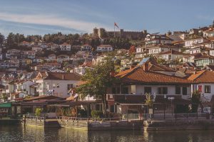 Ohrid Macedonië water huizen