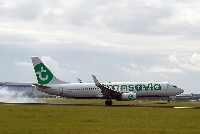 Landing vliegtuig luchtvaartmaatschappij Transavia