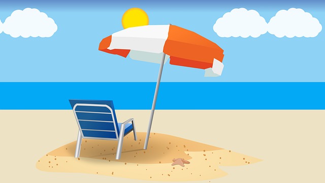 Zomervakantie strand zee stoel parasol