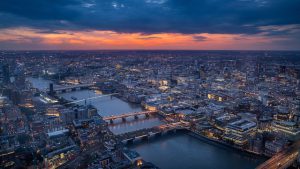 Zonsondergang in Londen