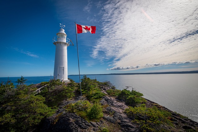 Vakantie Canada vuurtoren vlag meer